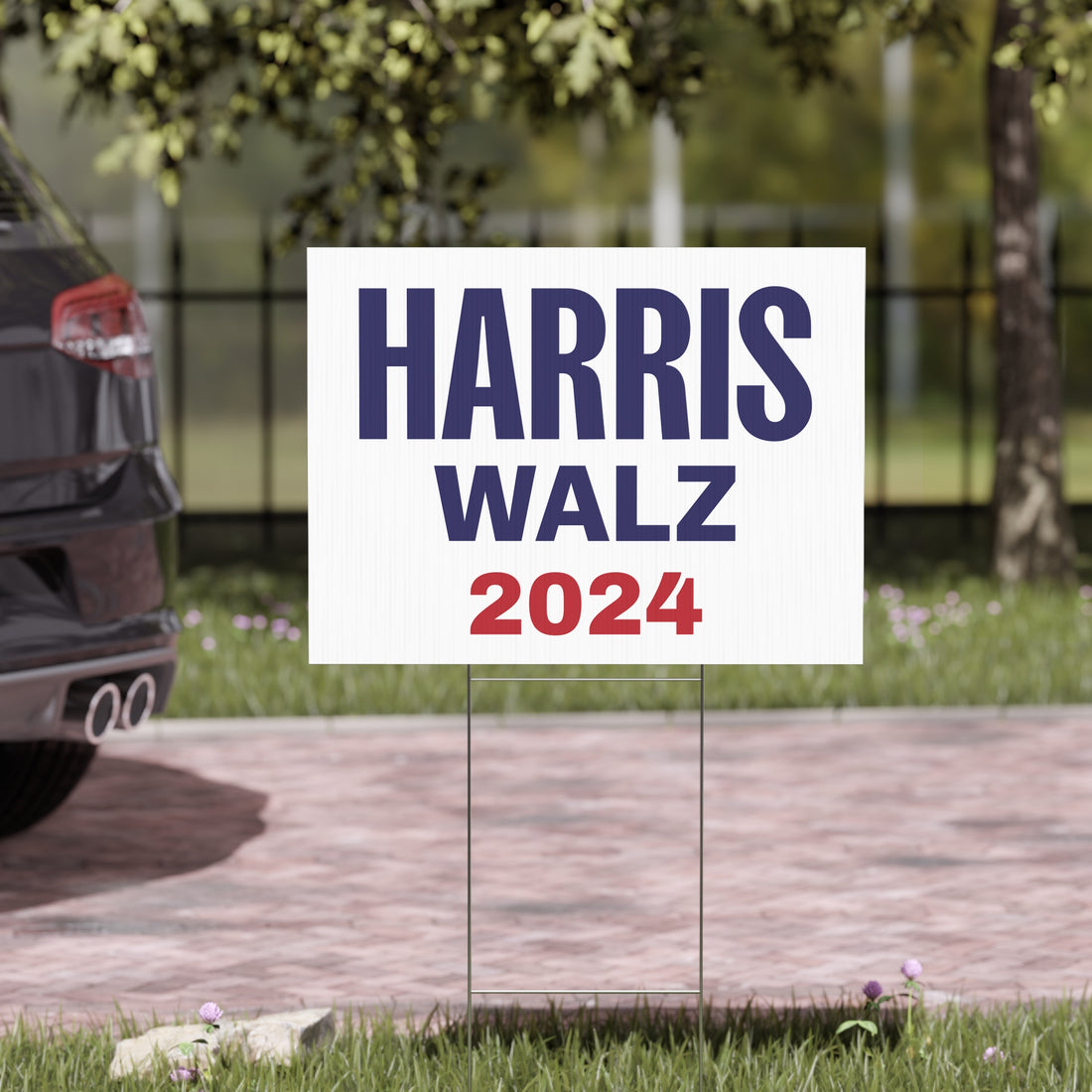 Ticket 2024 - Harris/Walz White Yard Sign