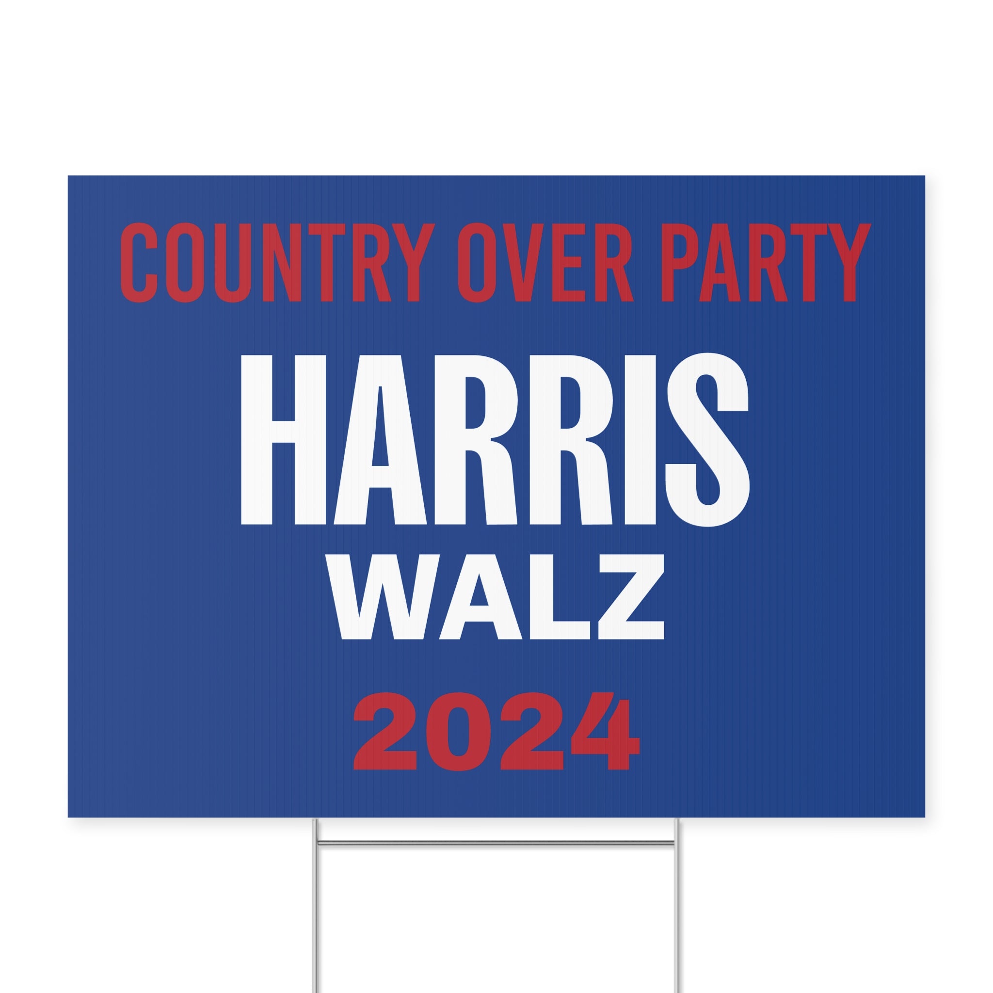 Country Over Party - Harris/Walz Blue Yard Sign