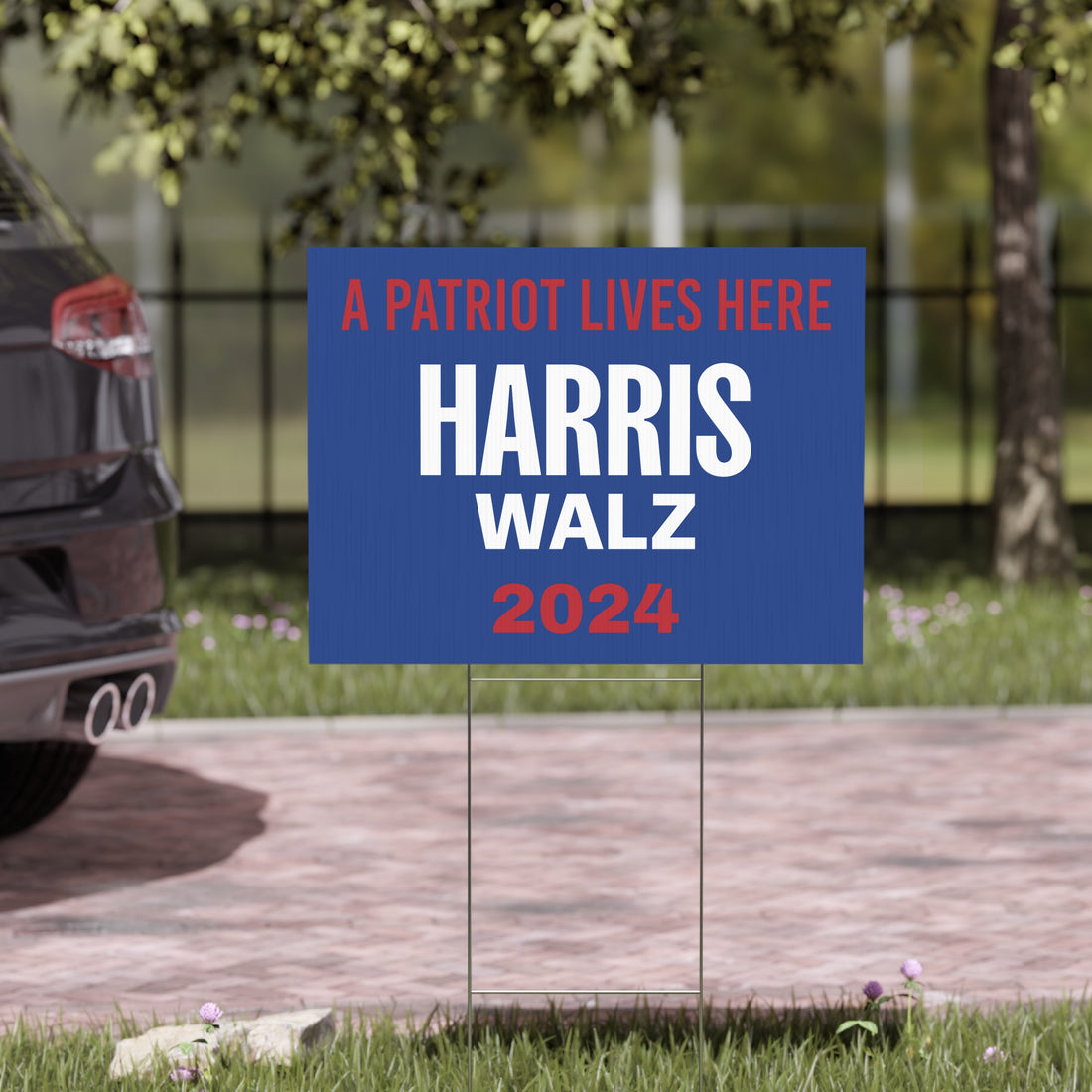 Patriot Lives Here - Harris/Walz Blue Yard Sign