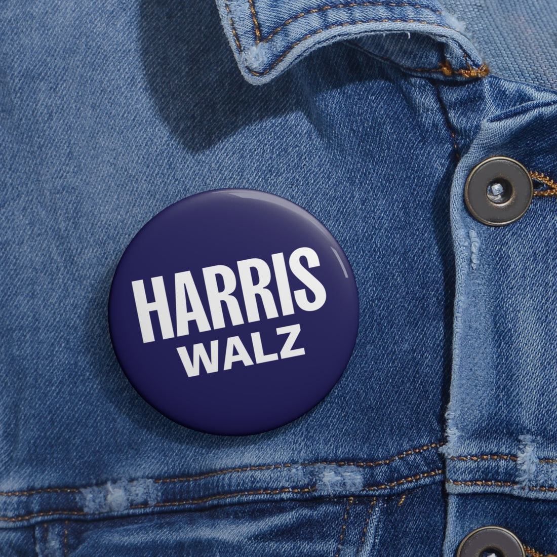 Harris / Walz Blue Navy Button