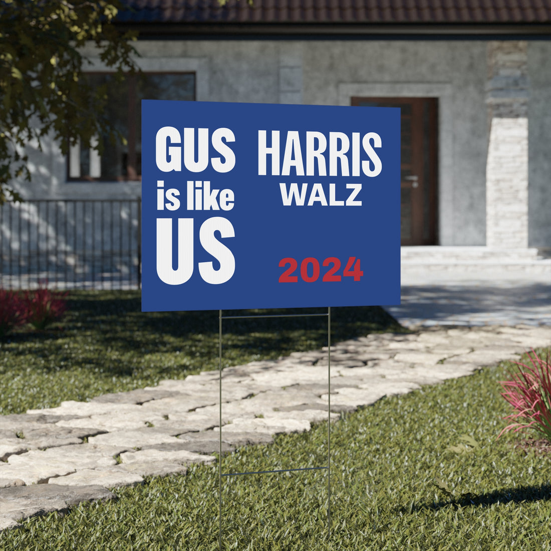 Like Us - Harris/Walz Blue Yard Sign