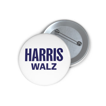 Harris / Walz White Pin Button